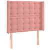 Cabecero Cama | Panel De Cabecera Con Led De Terciopelo Rosa 93x16x118/128 Cm Cfw114378