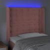 Cabecero Cama | Panel De Cabecera Con Led De Terciopelo Rosa 93x16x118/128 Cm Cfw114378