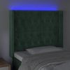 Cabecero Cama | Panel De Cabecera Con Led De Terciopelo Verde Oscuro 103x16x118/128 Cm Cfw386303