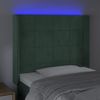 Cabecero Cama | Panel De Cabecera Con Led De Terciopelo Verde Oscuro 103x16x118/128 Cm Cfw391021