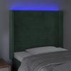 Cabecero Cama | Panel De Cabecera Con Led De Terciopelo Verde Oscuro 103x16x118/128 Cm Cfw758340