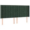 Cabecero Cama | Panel De Cabecera Con Led De Terciopelo Verde Oscuro 183x16x118/128 Cm Cfw451066