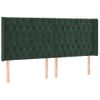 Cabecero Cama | Panel De Cabecera Con Led De Terciopelo Verde Oscuro 183x16x118/128 Cm Cfw102830