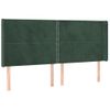 Cabecero Cama | Panel De Cabecera Con Led De Terciopelo Verde Oscuro 203x16x118/128 Cm Cfw232477