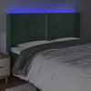 Cabecero Cama | Panel De Cabecera Con Led De Terciopelo Verde Oscuro 203x16x118/128 Cm Cfw232477