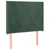 Cabecero Cama | Panel De Cabecera Con Led De Terciopelo Verde Oscuro 83x16x118/128 Cm Cfw293545