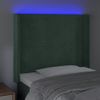 Cabecero Cama | Panel De Cabecera Con Led De Terciopelo Verde Oscuro 83x16x118/128 Cm Cfw293545