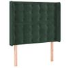 Cabecero Cama | Panel De Cabecera Con Led De Terciopelo Verde Oscuro 93x16x118/128 Cm Cfw149715