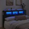 Cabecero Cama | Panel De Cabecera Con Led Madera De Ingeniería Negro 180x18,5x103,5 Cm Cfw664839