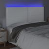 Cabecero Cama | Panel De Cabecera Con Luces Led Cuero Sintético Blanco 180x5x118/128 Cm Cfw772504