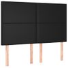 Cabecero Cama | Panel De Cabecera Con Luces Led Cuero Sintético Negro 144x5x118/128 Cm Cfw287137