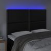 Cabecero Cama | Panel De Cabecera Con Luces Led Cuero Sintético Negro 144x5x118/128 Cm Cfw657086