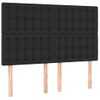 Cabecero Cama | Panel De Cabecera Con Luces Led Cuero Sintético Negro 144x5x118/128 Cm Cfw547340