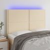 Cabecero Cama | Panel De Cabecera Con Luces Led Tela Crema 144x5x118/128 Cm Cfw384674