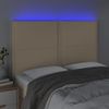 Cabecero Cama | Panel De Cabecera Con Luces Led Tela Crema 144x5x118/128 Cm Cfw384674