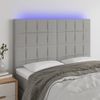 Cabecero Cama | Panel De Cabecera Con Luces Led Tela Gris Claro 144x5x118/128 Cm Cfw237078