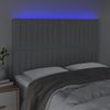 Cabecero Cama | Panel De Cabecera Con Luces Led Tela Gris Claro 144x5x118/128 Cm Cfw751305