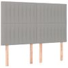 Cabecero Cama | Panel De Cabecera Con Luces Led Tela Gris Claro 144x5x118/128 Cm Cfw751305