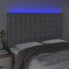 Cabecero Cama | Panel De Cabecera Con Luces Led Tela Gris Claro 144x5x118/128 Cm Cfw730940