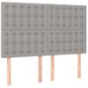 Cabecero Cama | Panel De Cabecera Con Luces Led Tela Gris Claro 144x5x118/128 Cm Cfw730940