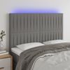 Cabecero Cama | Panel De Cabecera Con Luces Led Tela Gris Oscuro 144x5x118/128 Cm Cfw806638