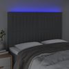 Cabecero Cama | Panel De Cabecera Con Luces Led Tela Gris Oscuro 144x5x118/128 Cm Cfw806638