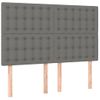 Cabecero Cama | Panel De Cabecera Con Luces Led Tela Gris Oscuro 144x5x118/128 Cm Cfw912505