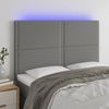 Cabecero Cama | Panel De Cabecera Con Luces Led Tela Gris Oscuro 144x5x118/128 Cm Cfw535175