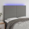 Cabecero Cama | Panel De Cabecera Con Luces Led Tela Gris Oscuro 144x5x118/128 Cm Cfw434445