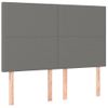 Cabecero Cama | Panel De Cabecera Con Luces Led Tela Gris Oscuro 144x5x118/128 Cm Cfw434445