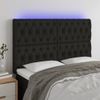 Cabecero Cama | Panel De Cabecera Con Luces Led Tela Negro 144x7x118/128 Cm Cfw797904