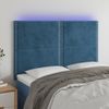 Cabecero Cama | Panel De Cabecera Con Luces Led Terciopelo Azul Oscuro 144x5x118/128 Cm Cfw291444