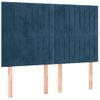 Cabecero Cama | Panel De Cabecera Con Luces Led Terciopelo Azul Oscuro 144x5x118/128 Cm Cfw376730