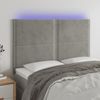 Cabecero Cama | Panel De Cabecera Con Luces Led Terciopelo Gris Claro 144x5x118/128 Cm Cfw870971