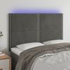 Cabecero Cama | Panel De Cabecera Con Luces Led Terciopelo Gris Oscuro 144x5x118/128 Cm Cfw162654