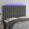 Cabecero Cama | Panel De Cabecera Con Luces Led Terciopelo Gris Oscuro 144x5x118/128 Cm Cfw689612