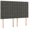 Cabecero Cama | Panel De Cabecera Con Luces Led Terciopelo Gris Oscuro 144x5x118/128 Cm Cfw689612