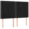 Cabecero Cama | Panel De Cabecera Con Luces Led Terciopelo Negro 144x5x118/128 Cm Cfw999519