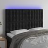 Cabecero Cama | Panel De Cabecera Con Luces Led Terciopelo Negro 144x5x118/128 Cm Cfw156749