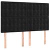 Cabecero Cama | Panel De Cabecera Con Luces Led Terciopelo Negro 144x5x118/128 Cm Cfw156749