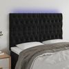 Cabecero Cama | Panel De Cabecera Con Luces Led Terciopelo Negro 144x7x118/128 Cm Cfw372464