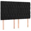 Cabecero Cama | Panel De Cabecera Con Luces Led Terciopelo Negro 144x7x118/128 Cm Cfw372464