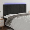 Cabecero Cama | Panel De Cabecera Con Luces Led Terciopelo Negro 200x5x118/128 Cm Cfw823627