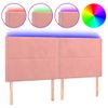 Cabecero Cama | Panel De Cabecera Con Luces Led Terciopelo Rosa 200x5x118/128 Cm Cfw717247