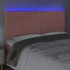 Cabecero Cama | Panel De Cabecera Con Luces Led Terciopelo Rosa 200x5x118/128 Cm Cfw717247