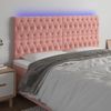 Cabecero Cama | Panel De Cabecera Con Luces Led Terciopelo Rosa 200x7x118/128 Cm Cfw517038