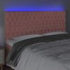 Cabecero Cama | Panel De Cabecera Con Luces Led Terciopelo Rosa 200x7x118/128 Cm Cfw517038