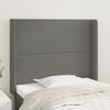 Cabecero Cama | Panel De Cabecera Con Orejas Cuero Sintético Gris 83x16x118/128cm Cfw259861