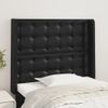 Cabecero Cama | Panel De Cabecera Con Orejas De Cuero Sintético Negro 83x16x118/128 Cm Cfw953278