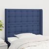 Cabecero Cama | Panel De Cabecera Con Orejas De Tela Azul 83x16x118/128 Cm Cfw756543